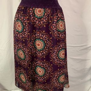 LuLaRoe Jill Skirt purple and multicolor print